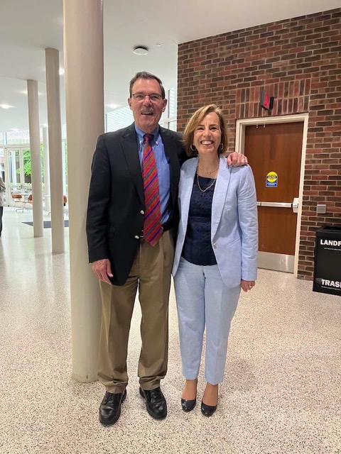 UVA Classics professor John F. Miller poses with William & Mary colleague Lily Panoussi.
