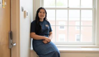 Karissa Ng chose to live on Grounds all four years, after getting involved in leadership roles with Housing & Residence Life. She’s pictured in Page-Emmet Hall, her first-year dorm where she later served as a resident adviser.