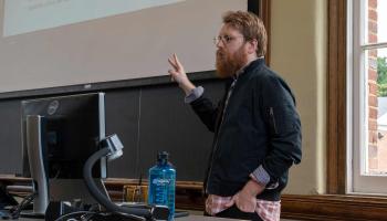 Doctoral student C.J. Oswald sailed his philosophy students across the relatively uncharted water of philosophy and fake news this summer. 