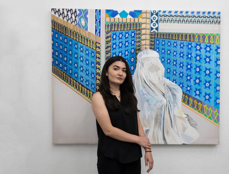 Graduate art student Zuhal Feraidon