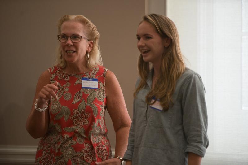 Rachel Most, Associate Dean for Undergraduate Programs, and first-year Forums student Blaise Sevier