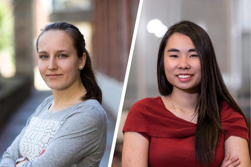 Beckman Scholars Caroline Kerr is entering the Medical Scientist Training Program program at the University of Wisconsin-Madison and Yi-Ting Liu, plans to pursue a Ph.D. in neuroscience.