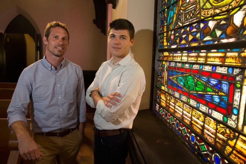 Kristopher Norris, left, and Sam Speers traveled the country to better understand how American churches approach politics.