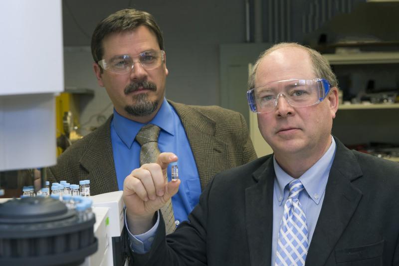 Chemistry Professor T. Brent Gunnoe and Chemical Engineering Professor Robert Davis
