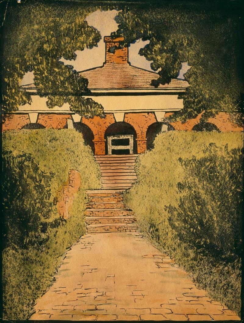 Untitled (University of Virginia), 1912-1914, Georgia O’Keeffe, Watercolor on paper
11 7/8 x 9 (30.16 x 22.86)
