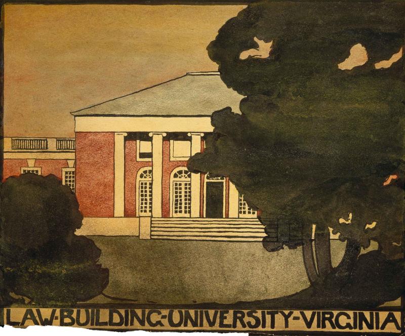 Untitled (Law Building - University of Virginia), 1912-1914, Georgia O’Keeffe, Watercolor on paper 9 x 11 7/8 (22.86 x 30.16)