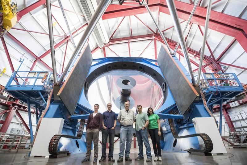 A UVA team is in Chile installing the APOGEE astronomical instrument. They recently visited the nearby Magellan telescope, pictured, and received a tour from astronomers there.