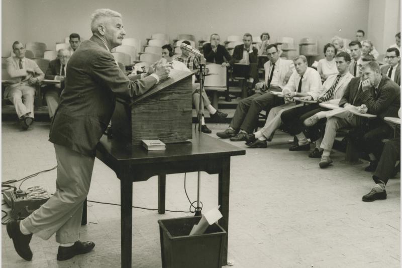 Faulkner came to the University in 1957 and 1958 for two terms as its first writer-in-residence and remains a prominent literary figure here.