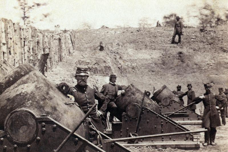 Union artillery at Yorktown, circa 1862.